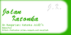 jolan katonka business card